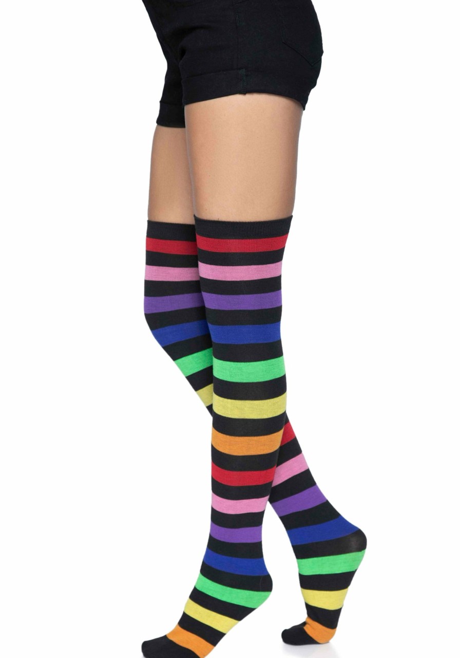 Beenmode Leg Avenue | Aurora Rainbow Thigh High Socks Meerkleurig