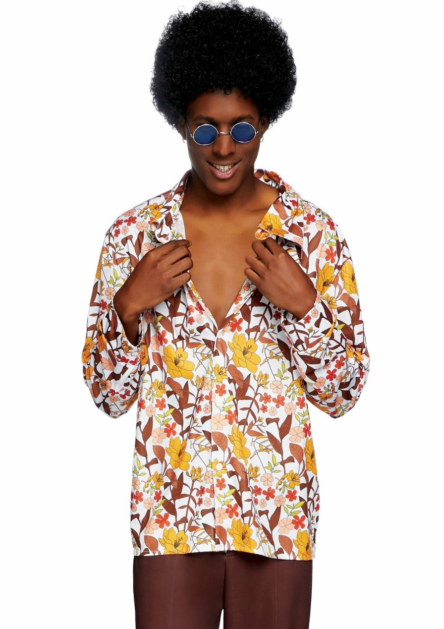 Kostuums Leg Avenue | Mens 70S Floral Shirt Multicolor