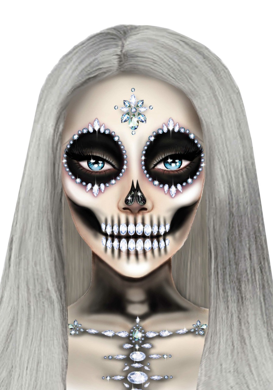 Accessories Leg Avenue | Skeleton Face And Chest Jewels Transparant