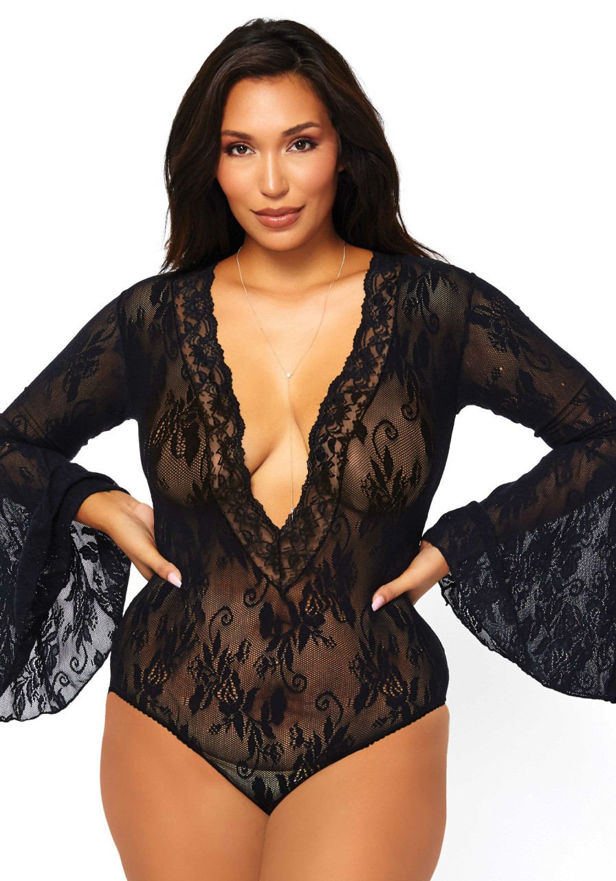 Lingerie Leg Avenue | Bodysuit Met Klokmouwen Black