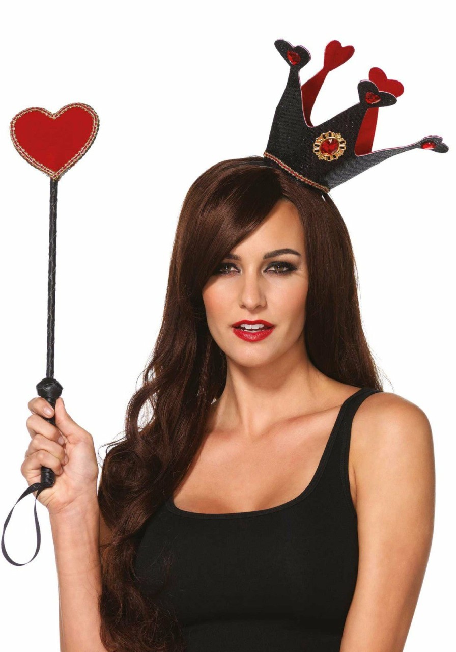 Accessories Leg Avenue | Crown Headband & Heart Scepter Zwart, Rood