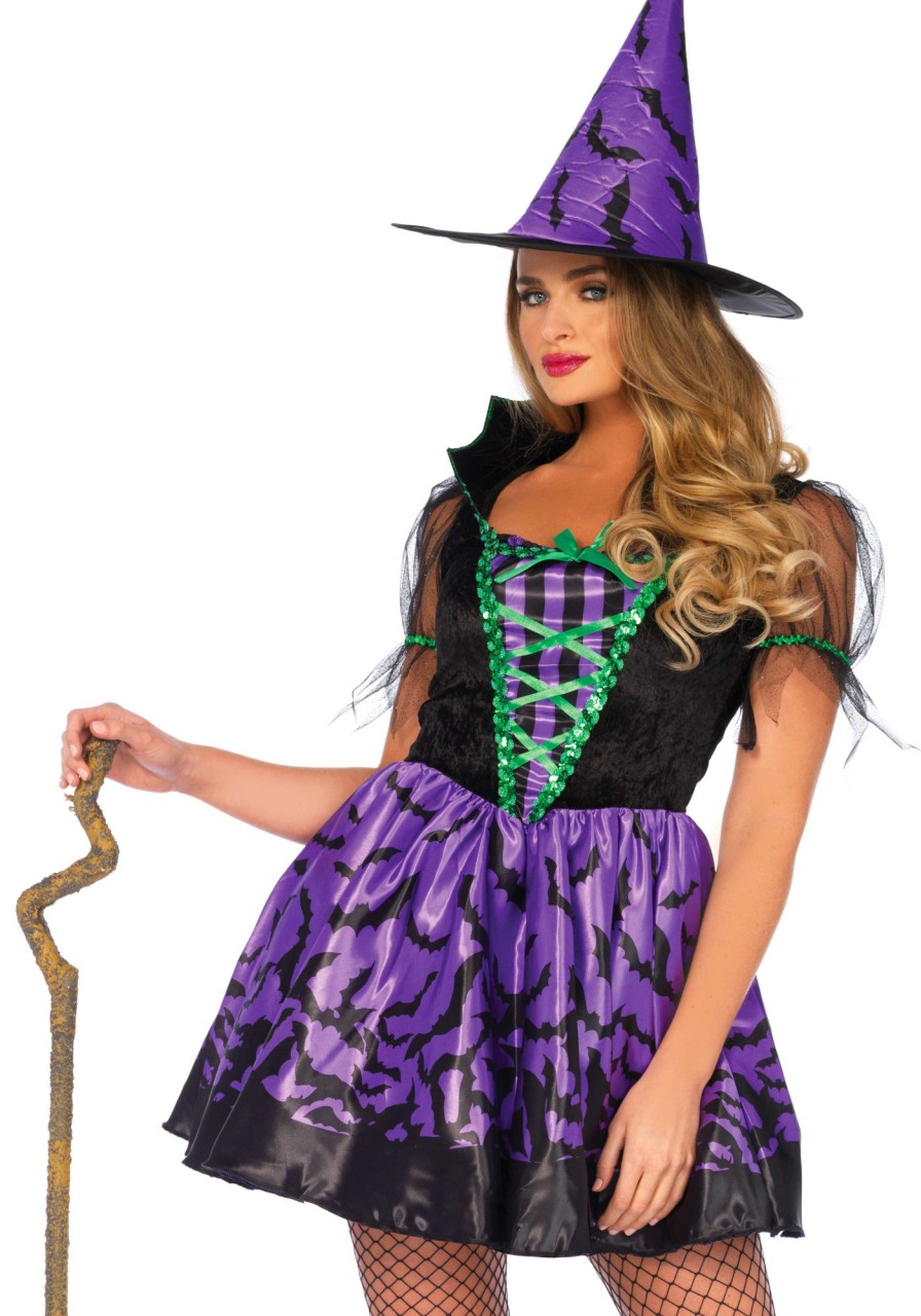 Kostuums Leg Avenue | Bat Wing Witch Black/Purple