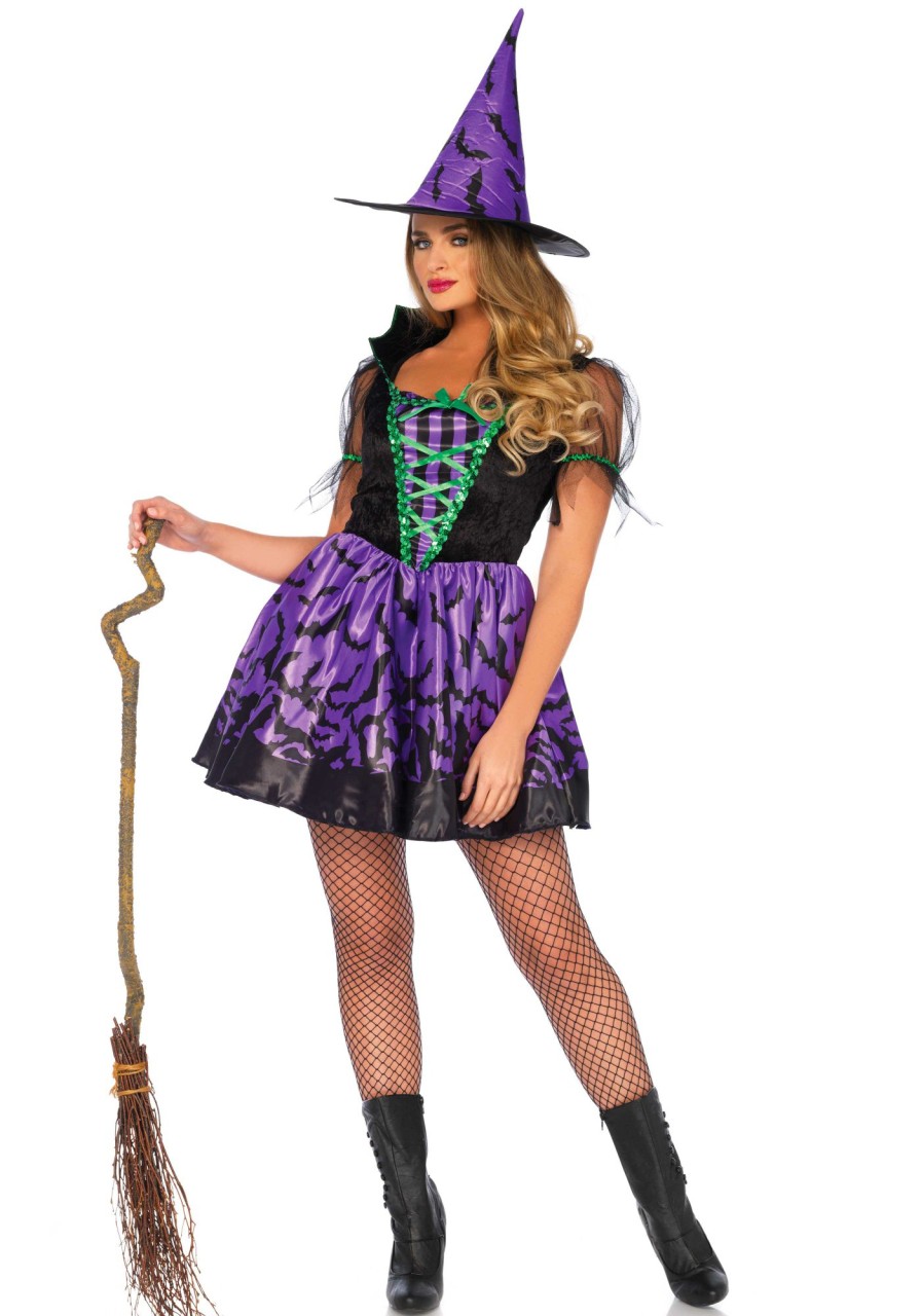 Kostuums Leg Avenue | Bat Wing Witch Black/Purple