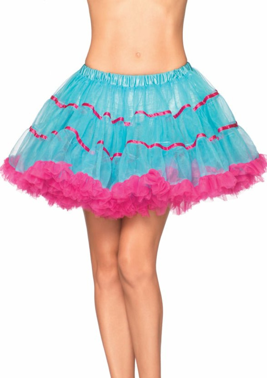 Accessories Leg Avenue | Layered Satin Petticoat Turquoise, Rose