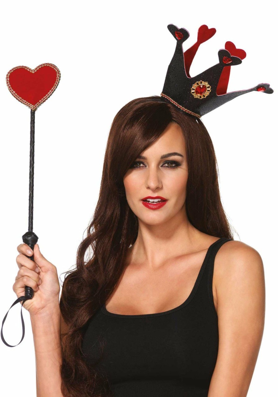 Accessories Leg Avenue | Crown Headband & Heart Scepter Zwart, Rood