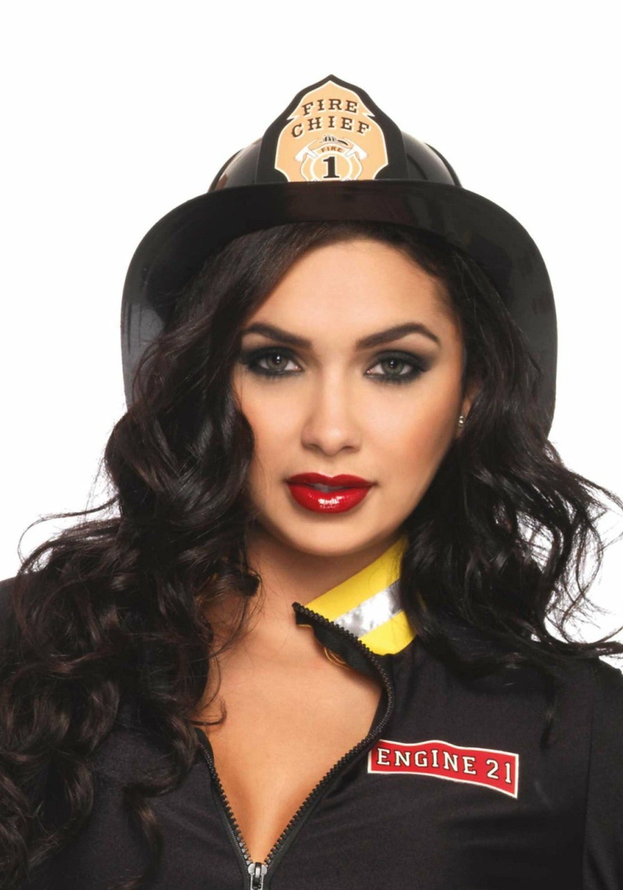 Accessories Leg Avenue | Black Fireman Hat Zwart