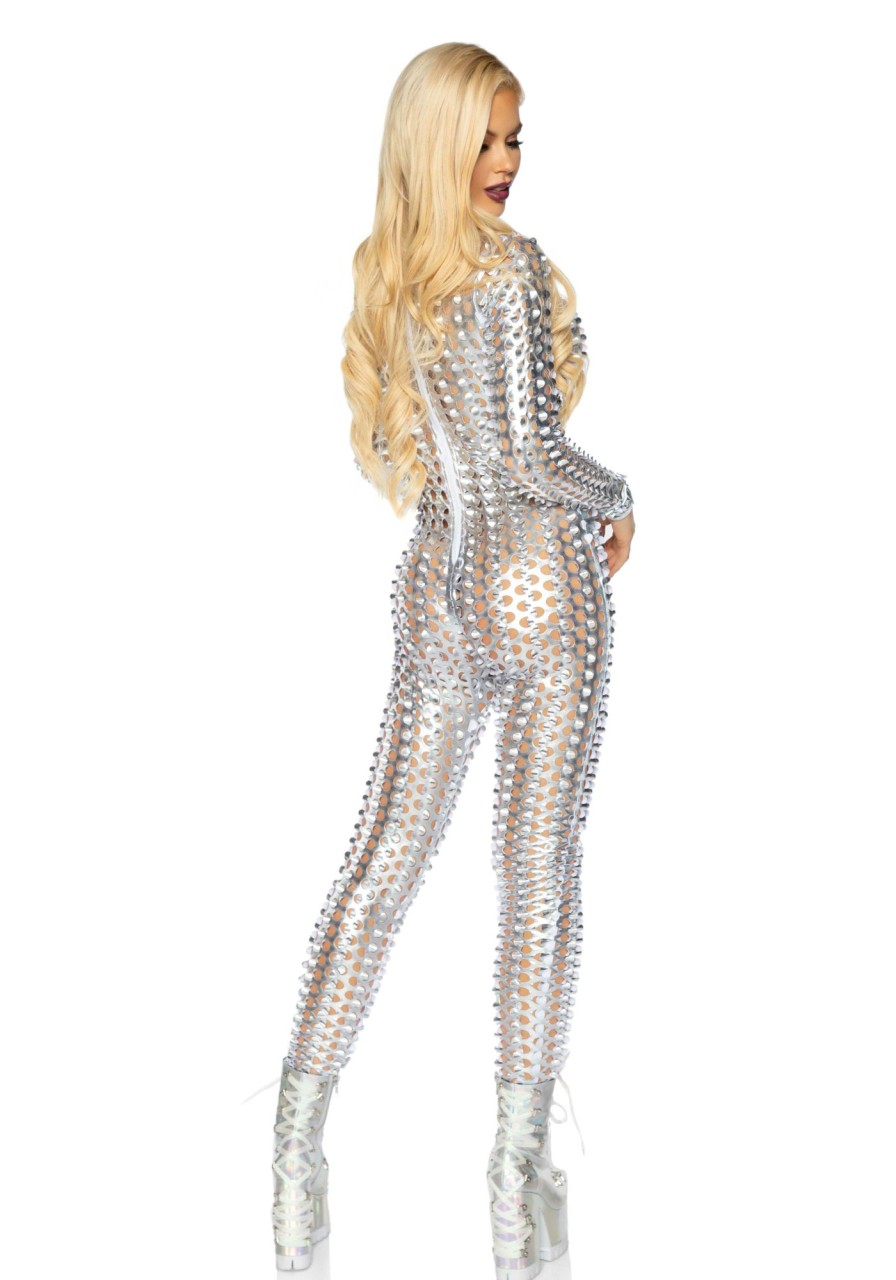 Kostuums Leg Avenue | Laser Cut Metallic Catsuit