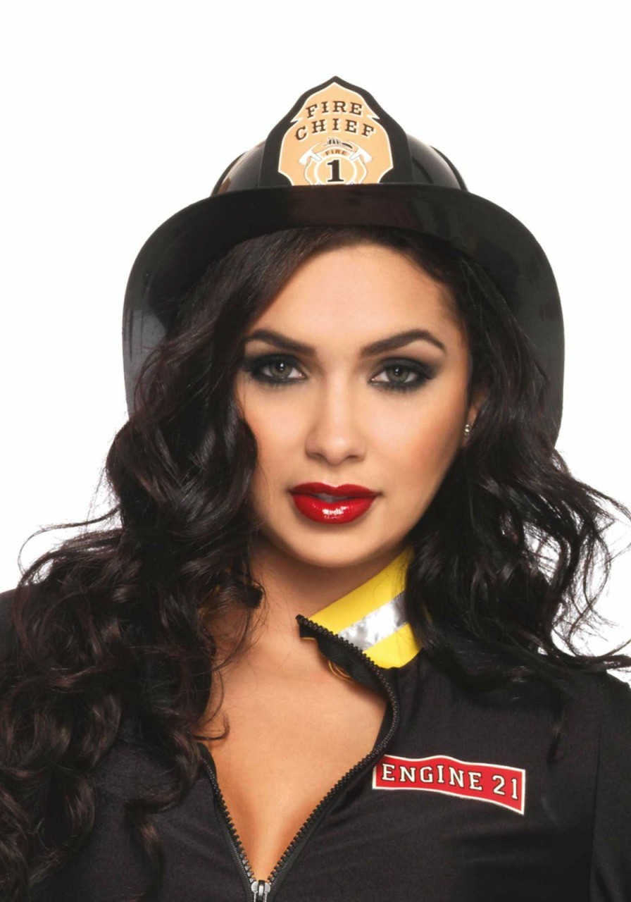 Accessories Leg Avenue | Black Fireman Hat Zwart