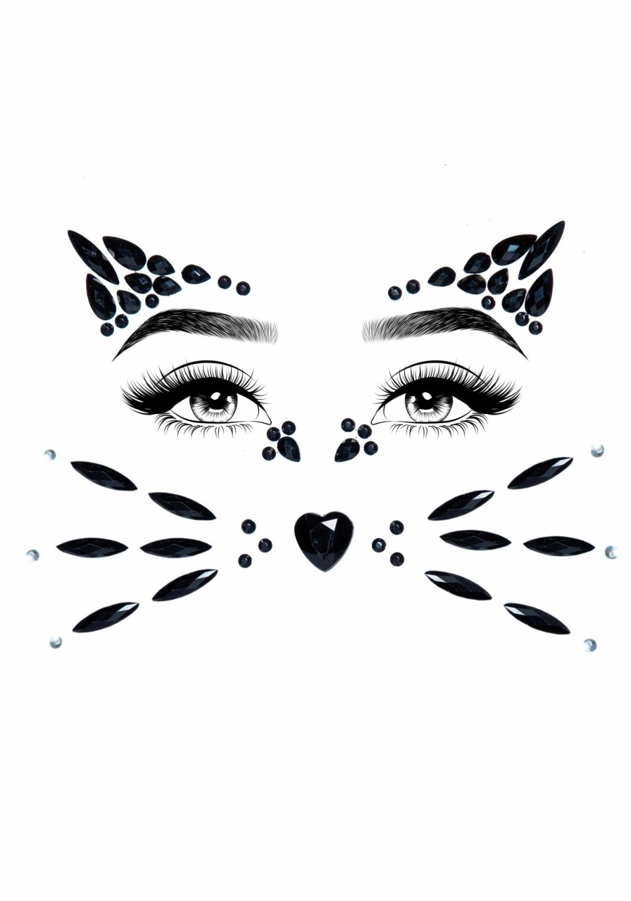 Accessories Leg Avenue | Animal Face Jewels Sticker Zwart