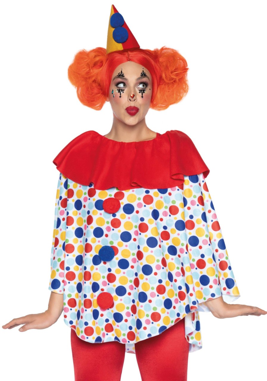 Kostuums Leg Avenue | Clown Poncho And Hat Multicolor