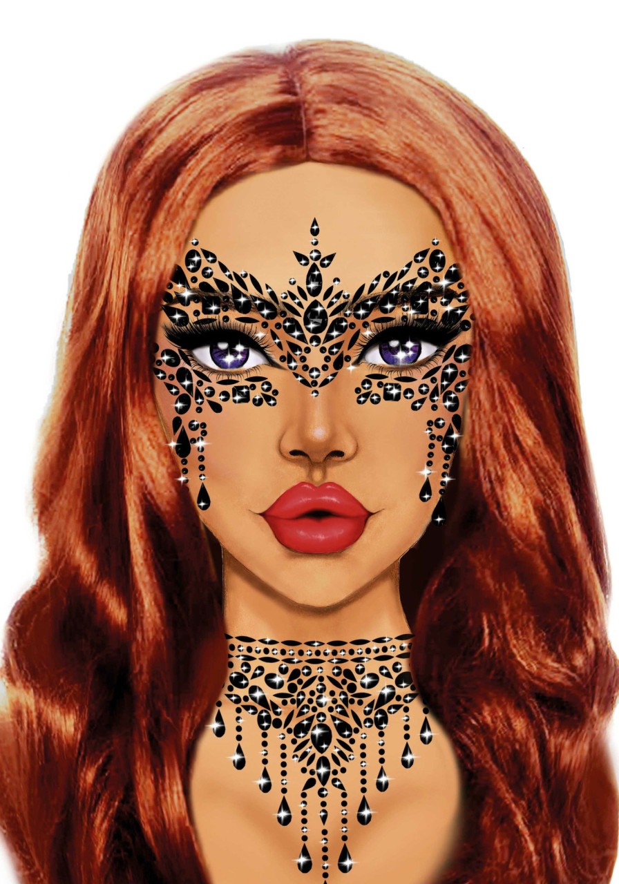 Accessories Leg Avenue | Masquerade Face Jewels Sticker