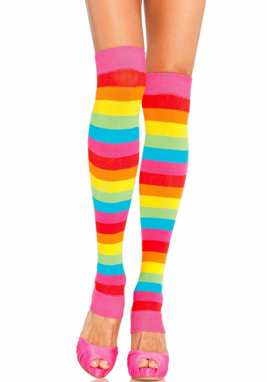 Accessories Leg Avenue | Harige Regenboog Beenwarmers Multicolor