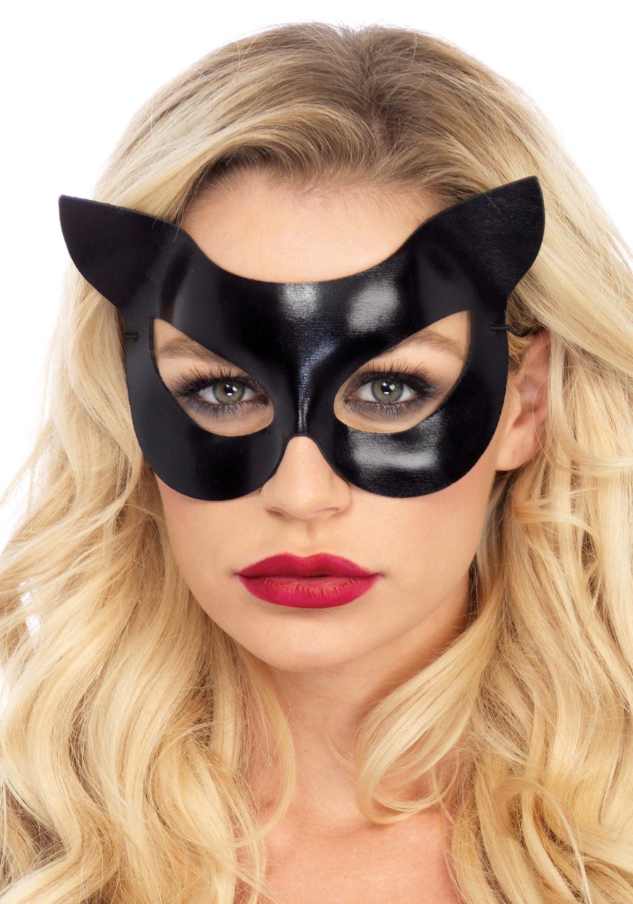 Accessories Leg Avenue | Vinyl Cat Mask Zwart