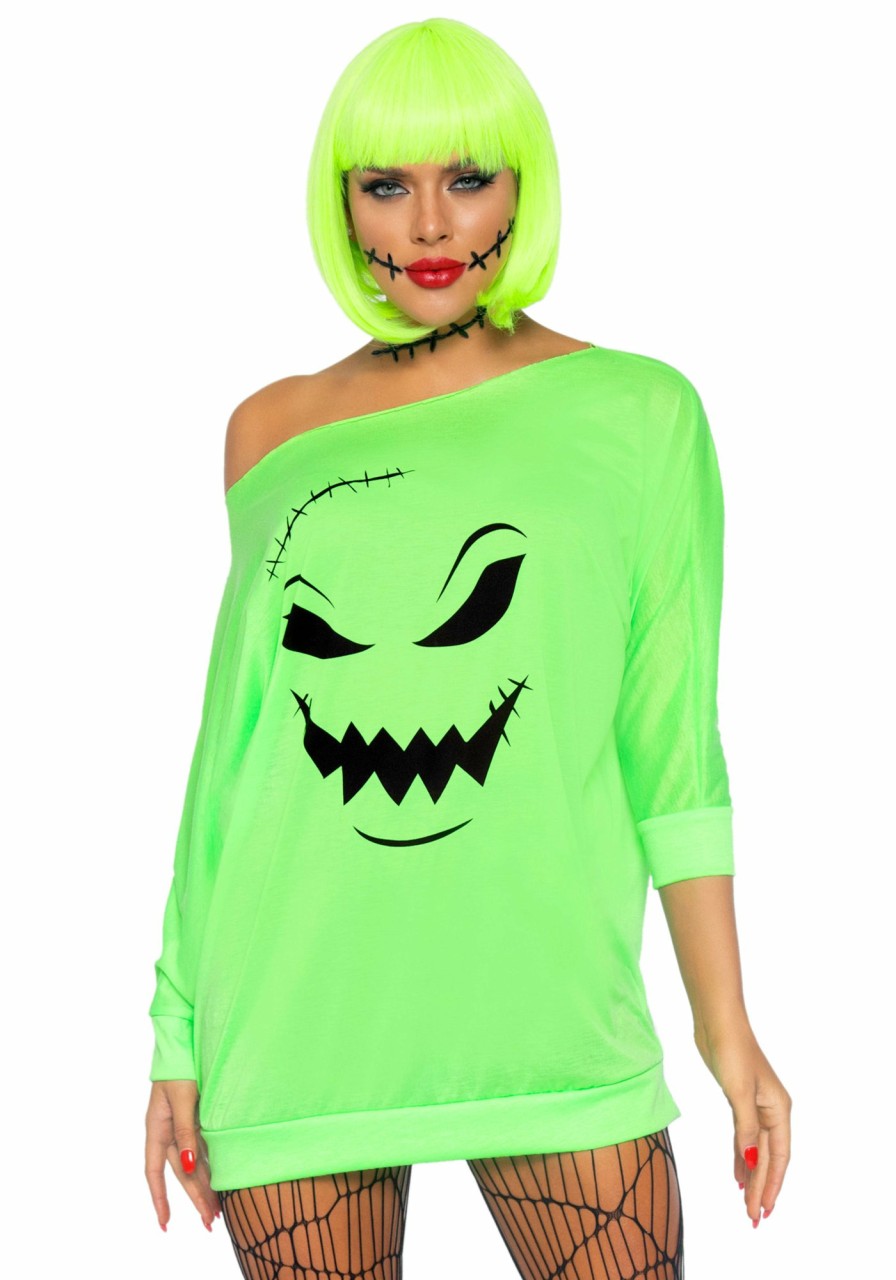 Kostuums Leg Avenue | Neon Halloween Pompoen Jurk Green