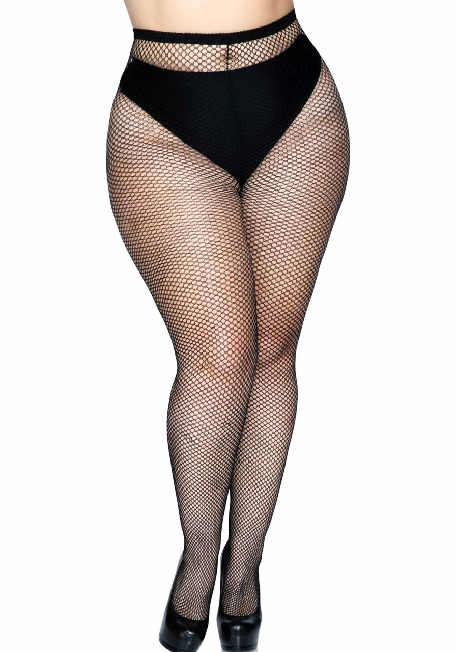 Beenmode Leg Avenue | Visnet Panty Met Achternaad - Plussize Zwart