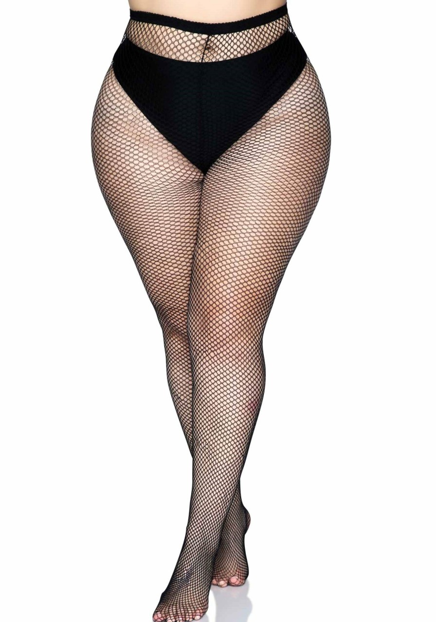 Beenmode Leg Avenue | Visnet Panty Met Achternaad - Plussize Zwart