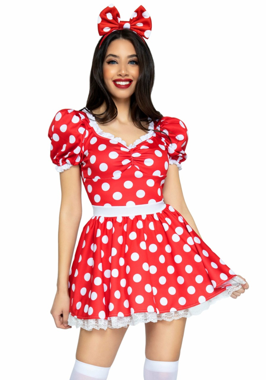 Kostuums Leg Avenue | Polka Dot Dress Rood