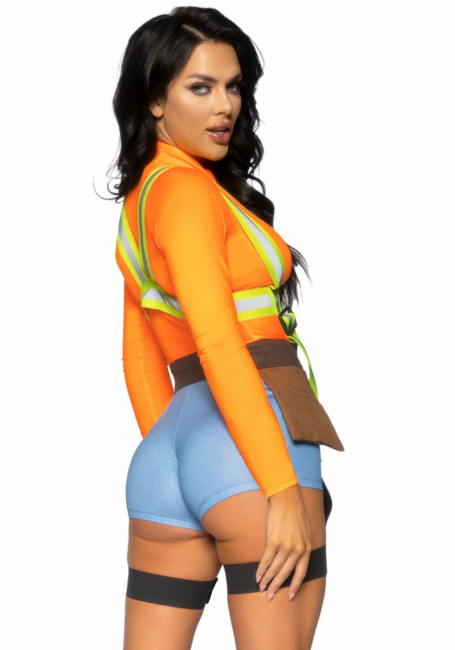 Kostuums Leg Avenue | Construction Worker Romper Multicolor