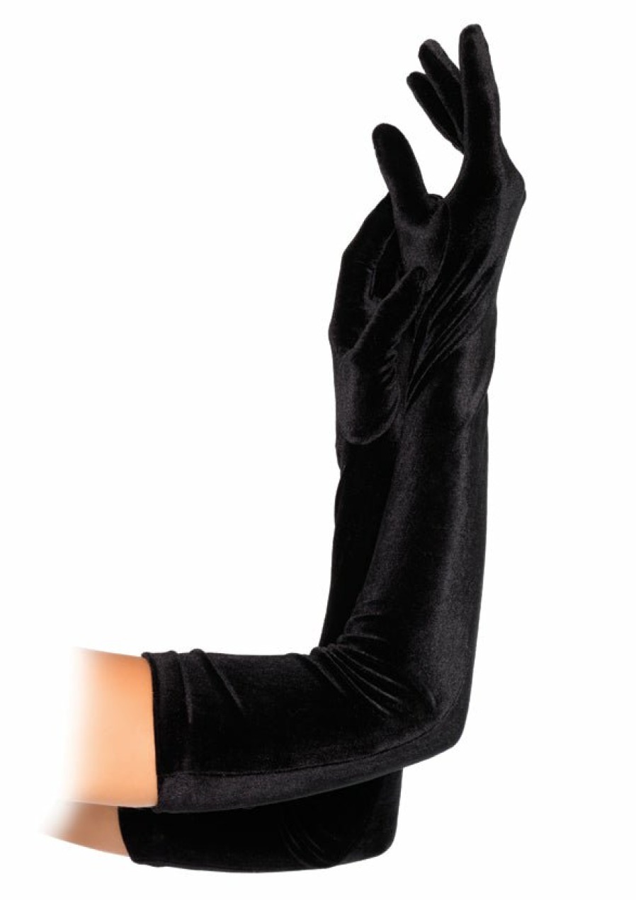 Accessories Leg Avenue | Velvet Opera Length Gloves Zwart