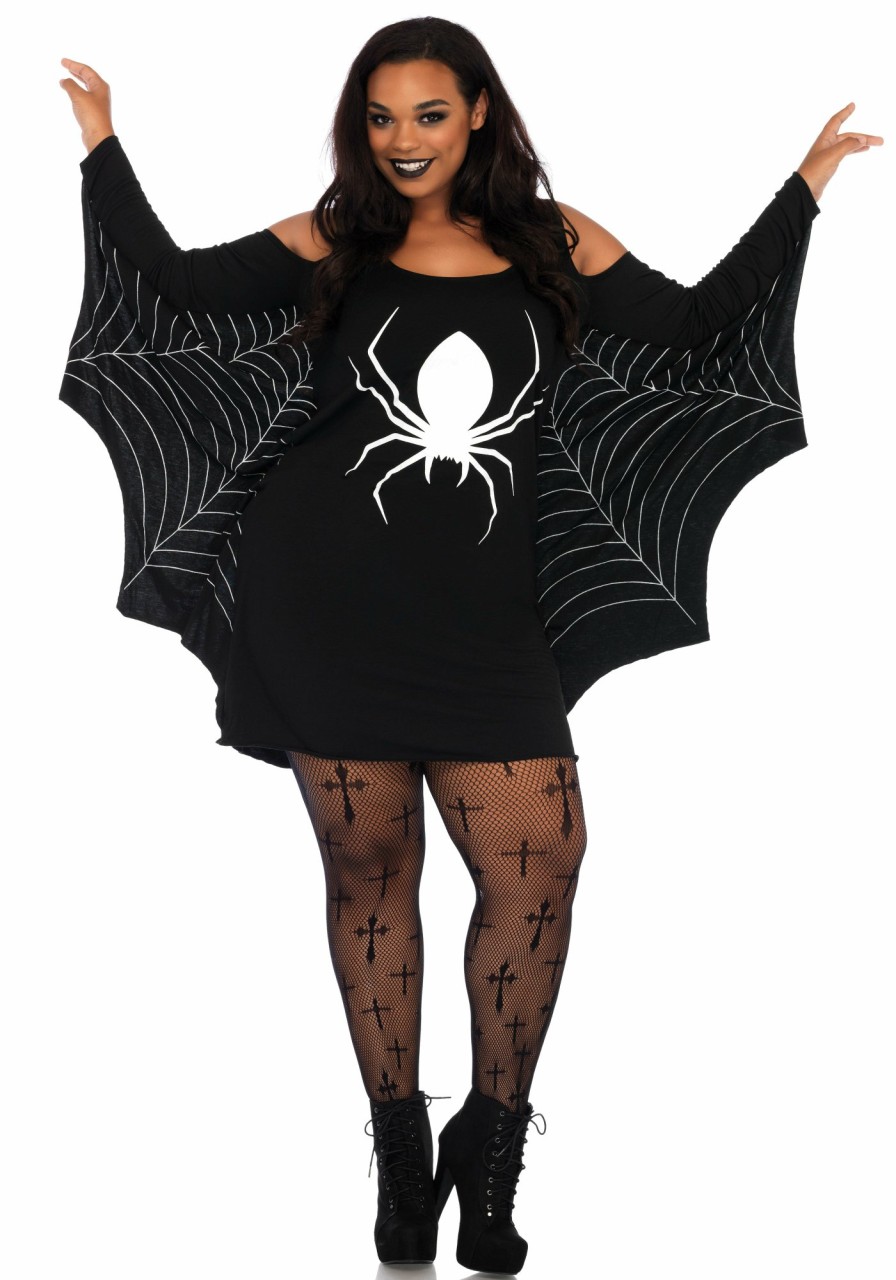 Kostuums Leg Avenue | Jersey Spiderweb Dress Zwart