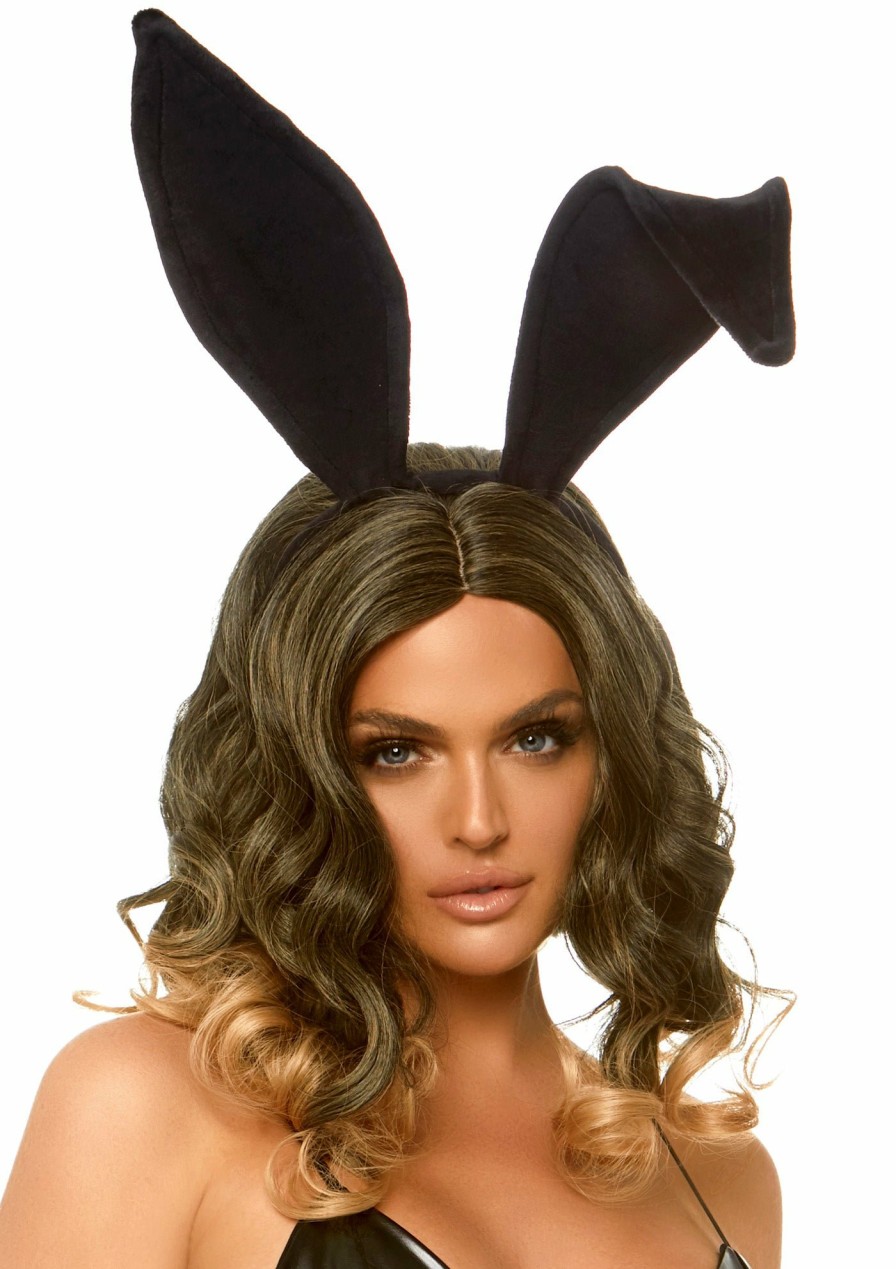 Accessories Leg Avenue | Bendable Velvet Bunny Ears Zwart