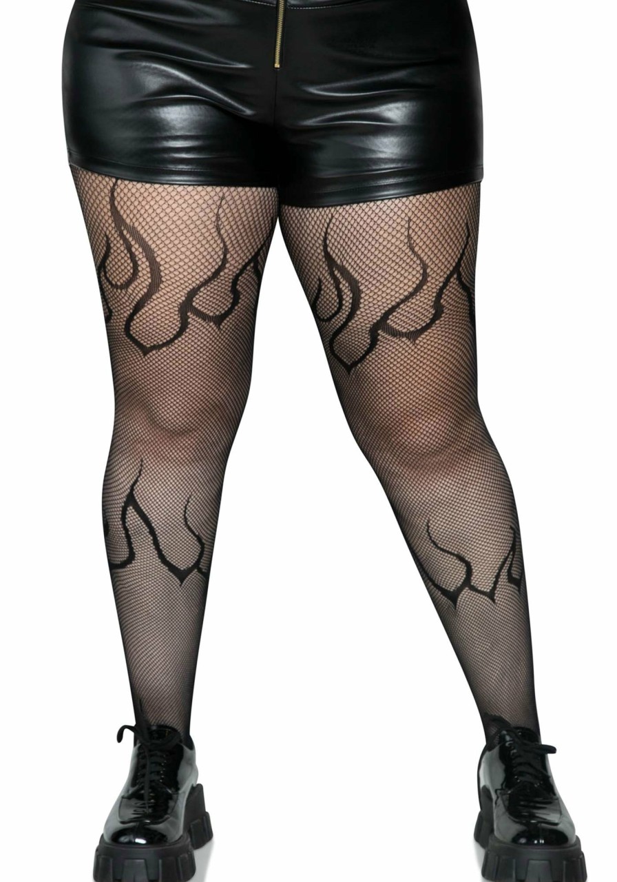 Accessories Leg Avenue | Flame Plus Fishnet Tights