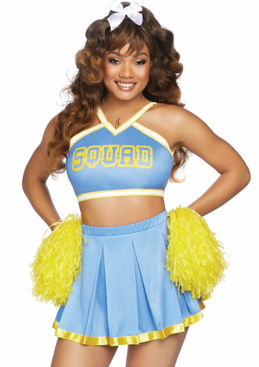 Kostuums Leg Avenue | Cheerleader Squad Cutie Blauw, Geel