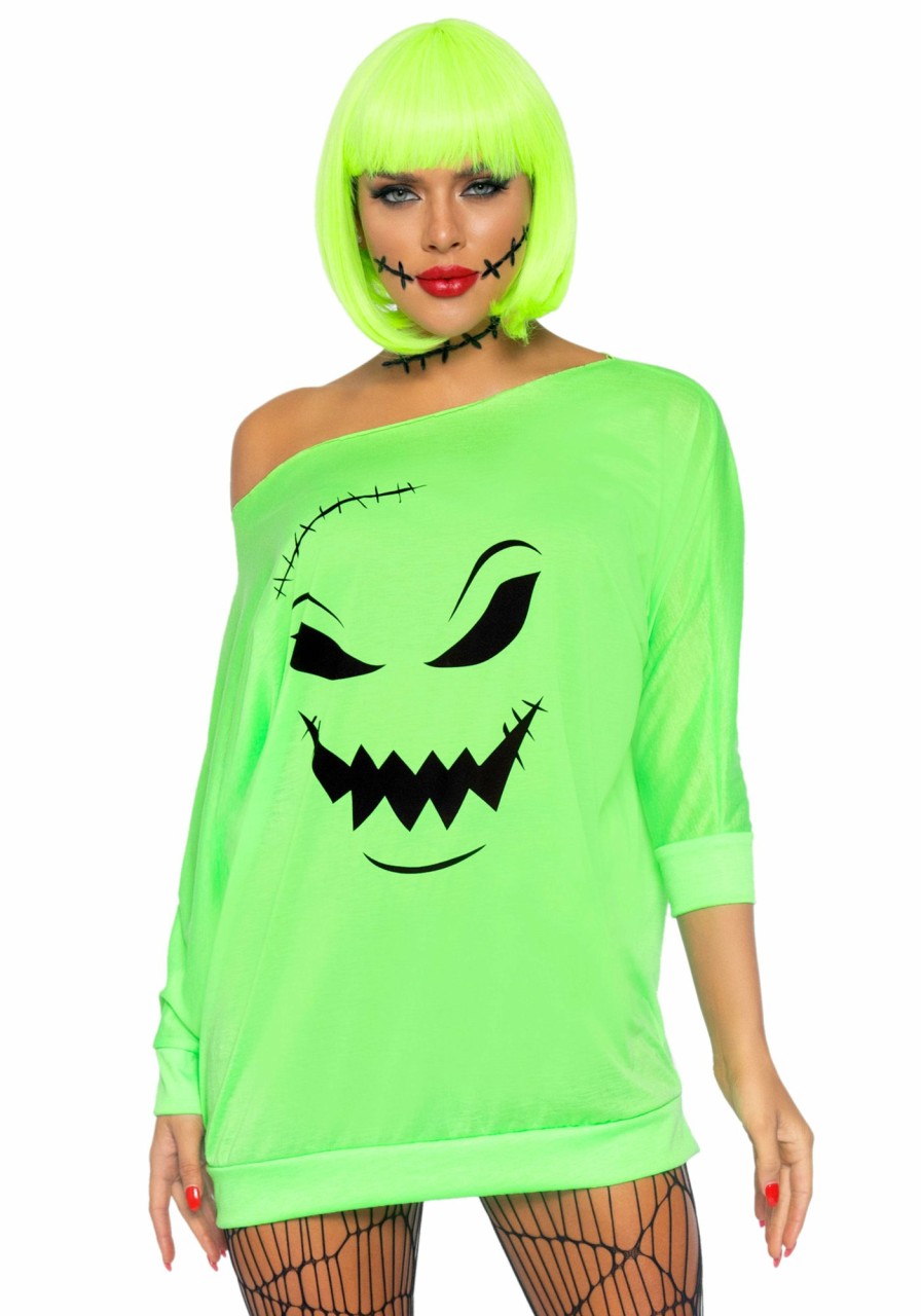 Kostuums Leg Avenue | Neon Halloween Pompoen Jurk Green