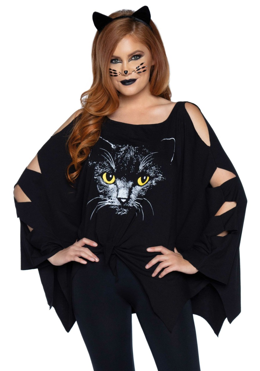 Kostuums Leg Avenue | Cat Poncho And Ears Zwart