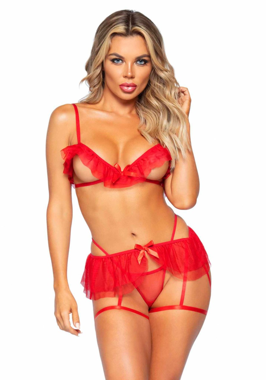 Lingerie Leg Avenue | Aim To Please Bra And Panty Set Rood