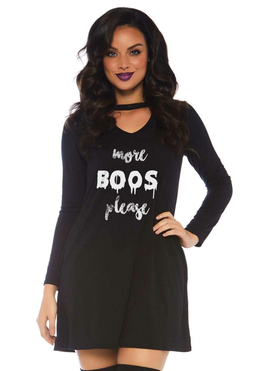 Kostuums Leg Avenue | More Boos Jersey Dress Zwart