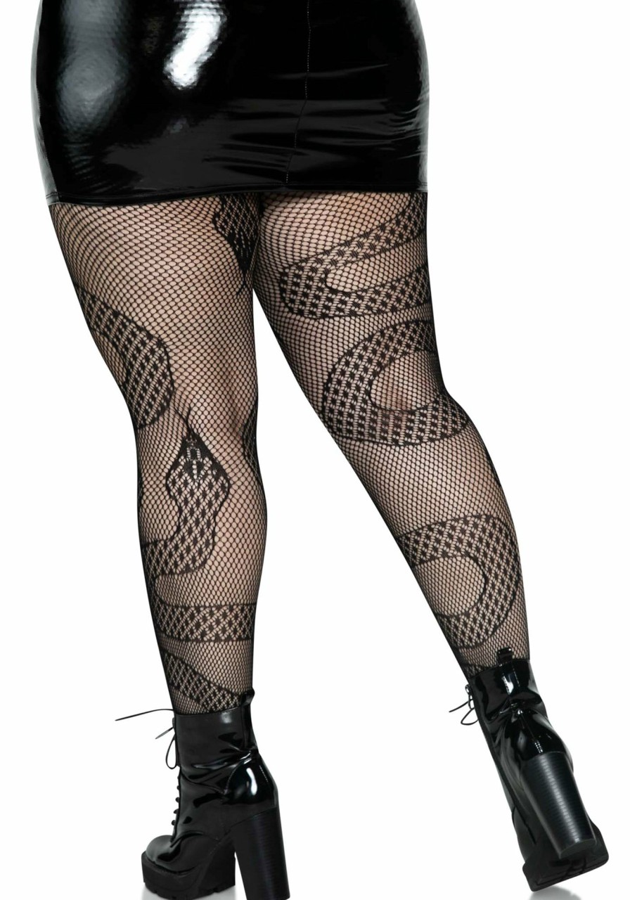 Beenmode Leg Avenue | Plus Snake Net Tights Zwart