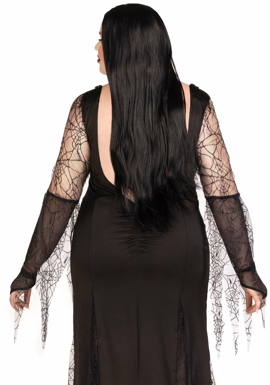 Kostuums Leg Avenue | Sexy Spookachtige Morticia Plus Size Black