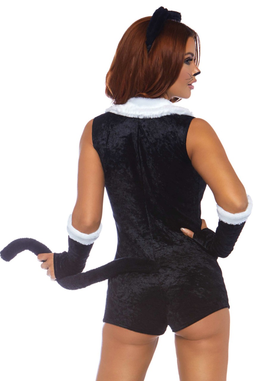 Kostuums Leg Avenue | Frisky Kitty-Kostuum Black, White