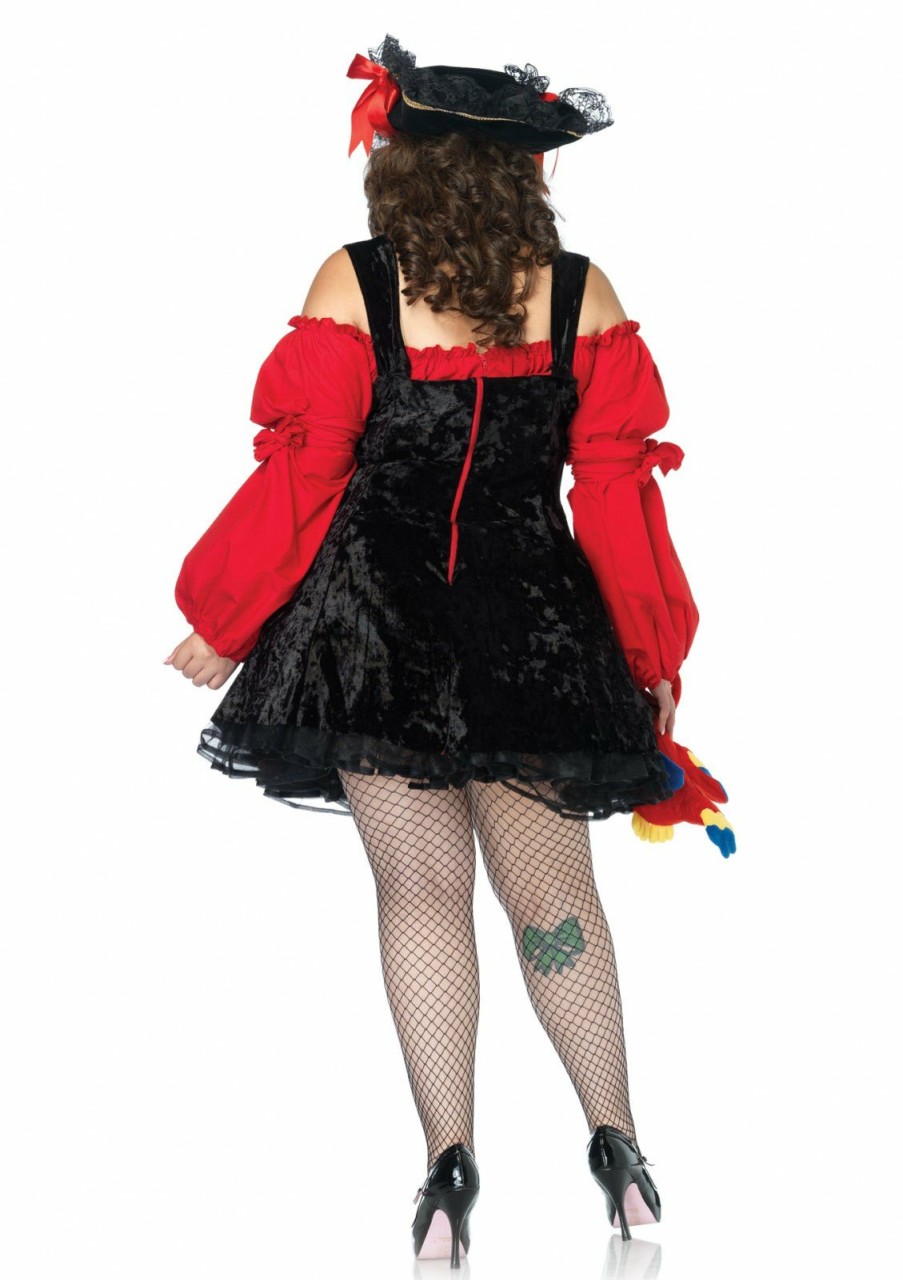 Kostuums Leg Avenue | Vixen Pirate Wench + Rood, Zwart