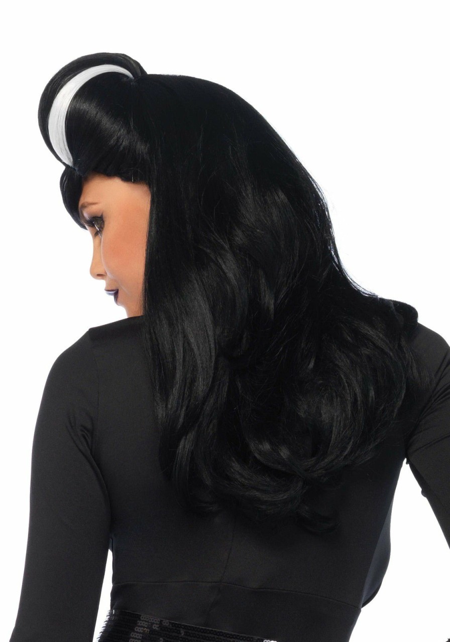 Accessories Leg Avenue | Frankie Bouffant Wig Zwart, Wit