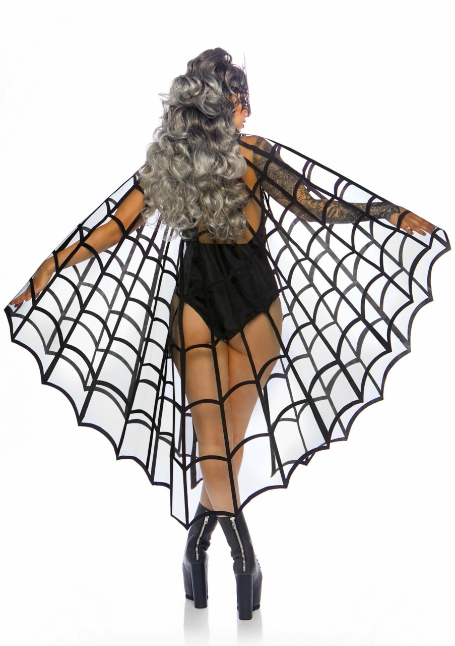 Accessories Leg Avenue | Velvet Flocked Web Cape Zwart