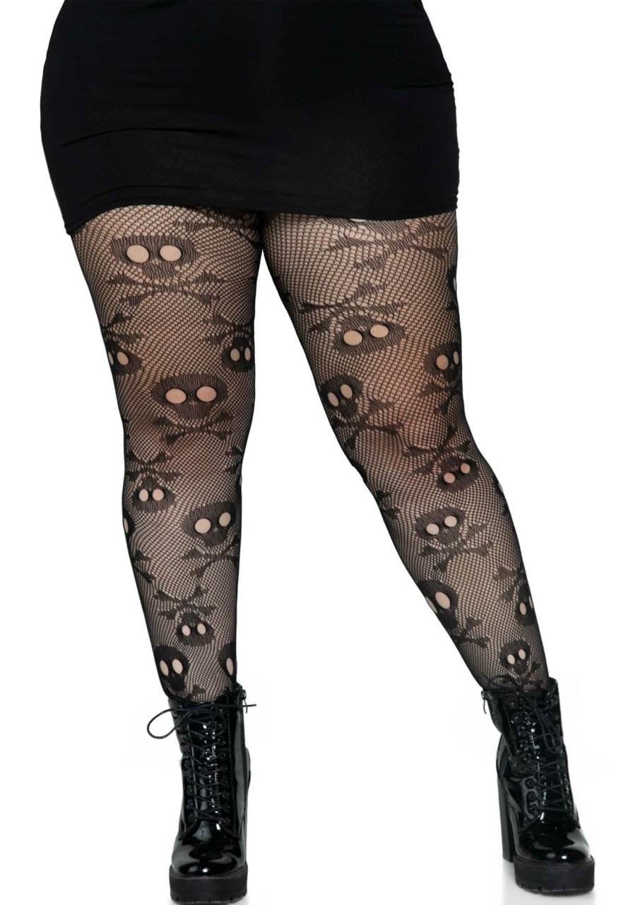 Beenmode Leg Avenue | Pirate Booty Schedel Net Panty Black