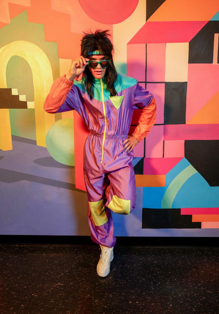 Kostuums Leg Avenue | Awesome 80S Track Suit Multicolor