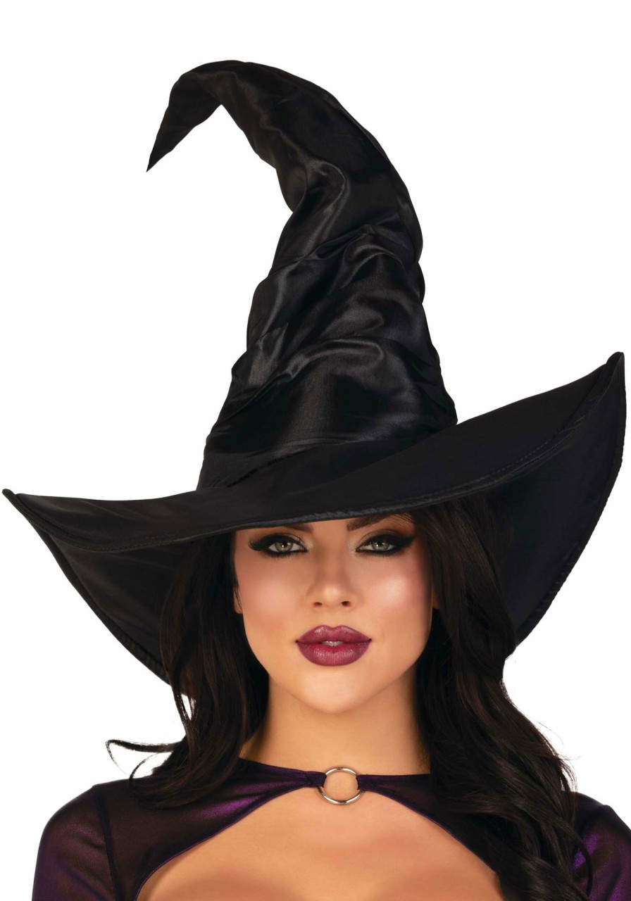 Accessories Leg Avenue | Large Ruched Witch Hat Zwart