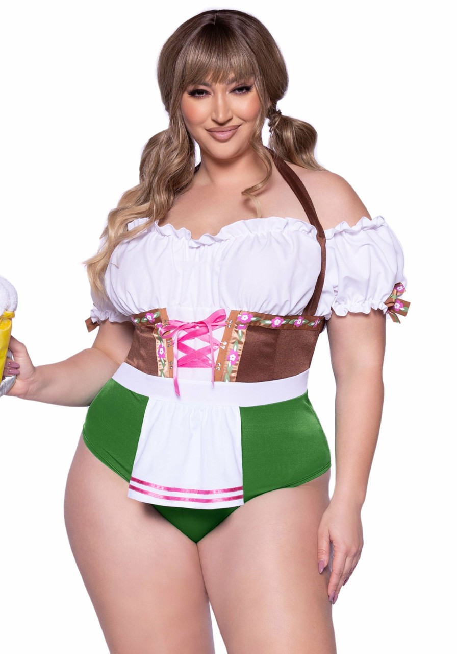 Kostuums Leg Avenue | Flirty Fraulein Bodysuit Grote Maat Multicolor