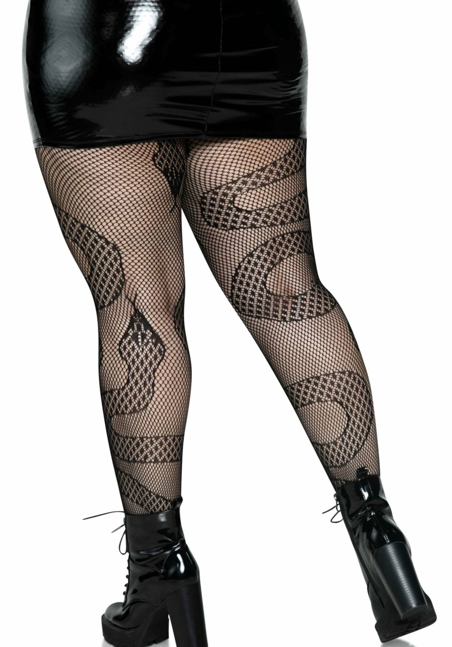 Accessories Leg Avenue | Plus Snake Net Tights Zwart