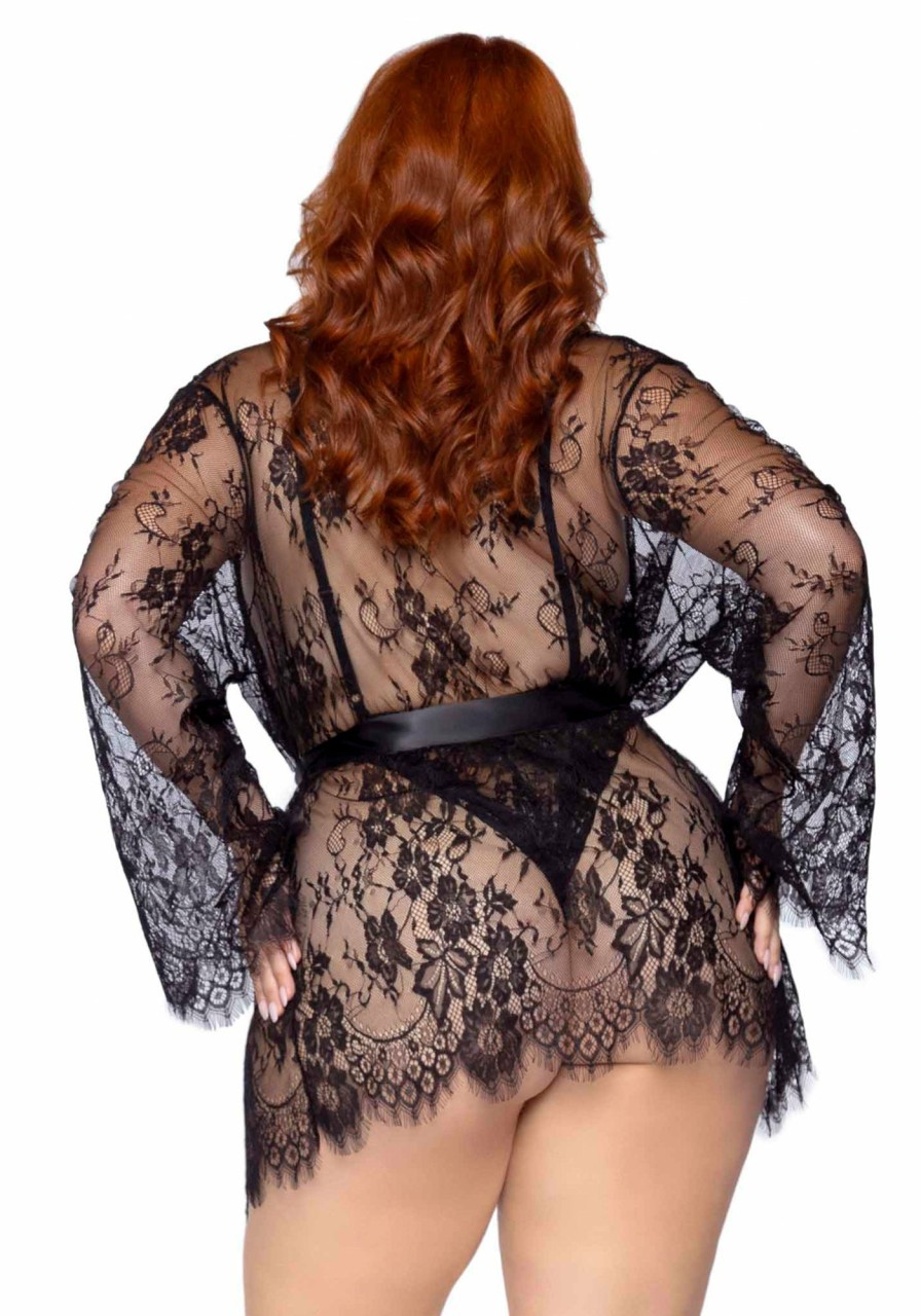 Lingerie Leg Avenue | Plus Love Affair Robe & Teddy Set