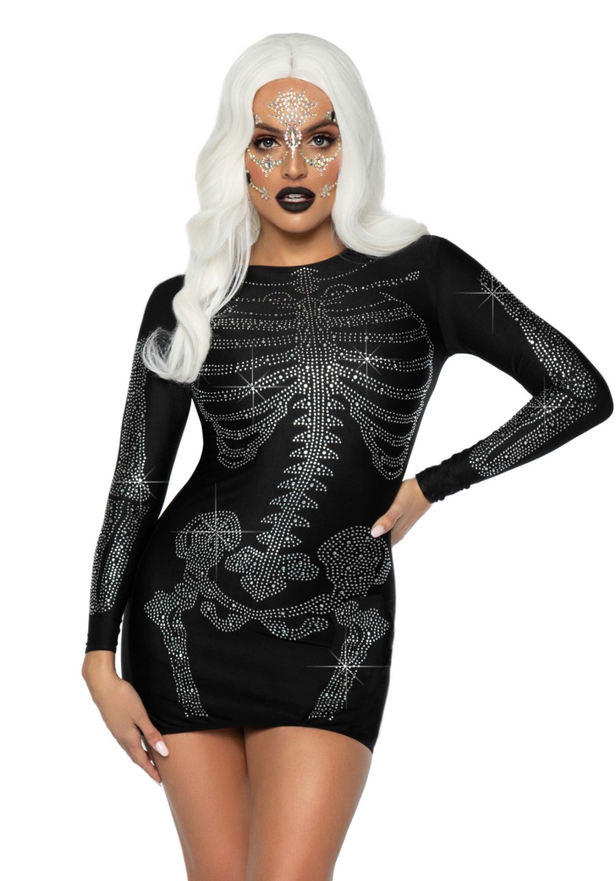 Kostuums Leg Avenue | Rhinestone Skeleton Dress