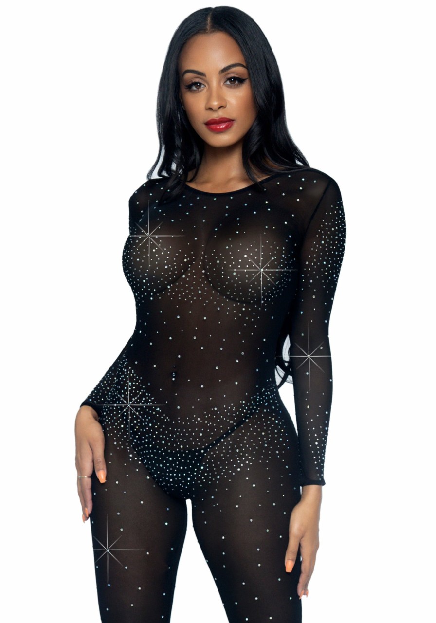 Lingerie Leg Avenue | Sheer Rhinestone Catsuit