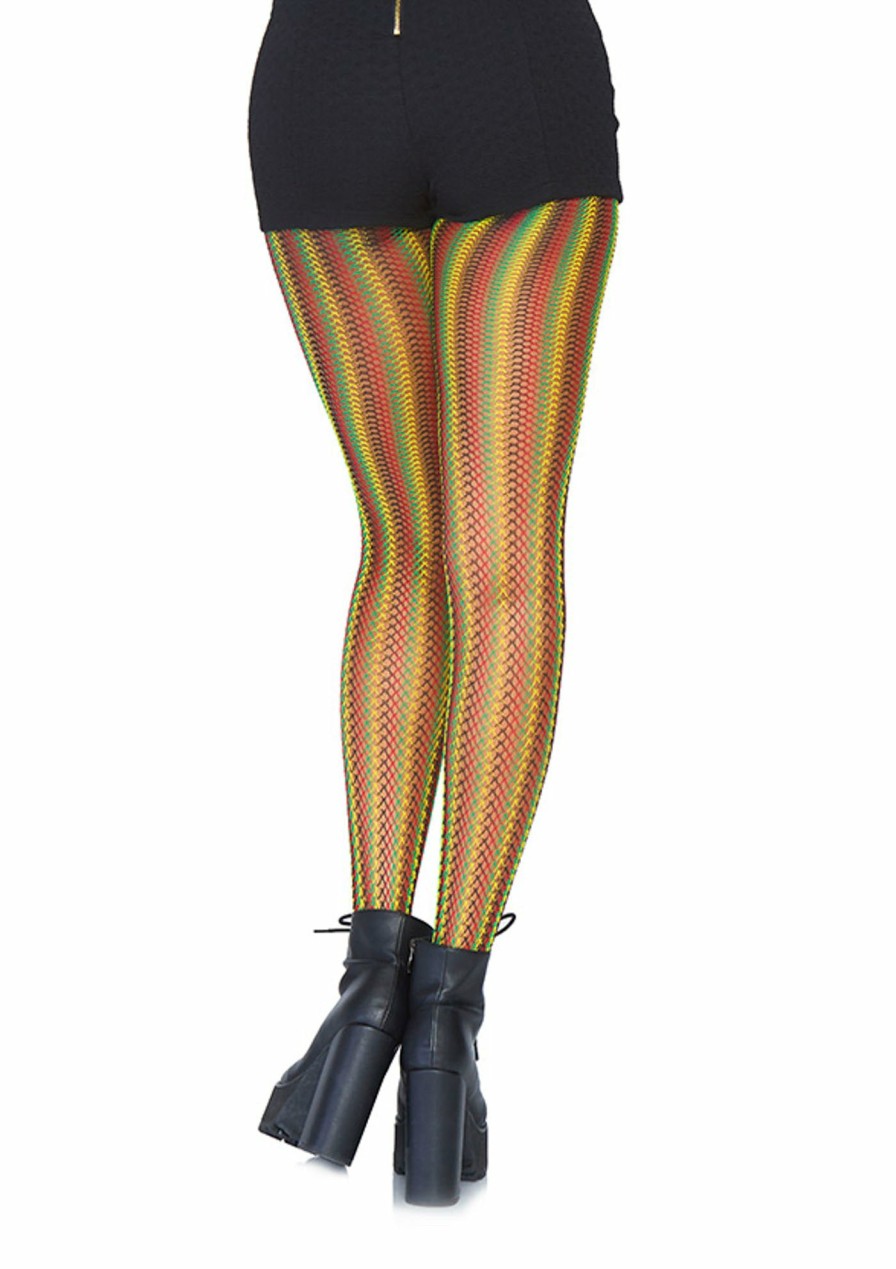 Beenmode Leg Avenue | Rasta Gestreepte Netpanty Multicolor