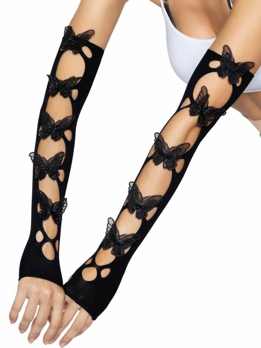 Accessories Leg Avenue | Armwarmers Met Vlinderpatroon