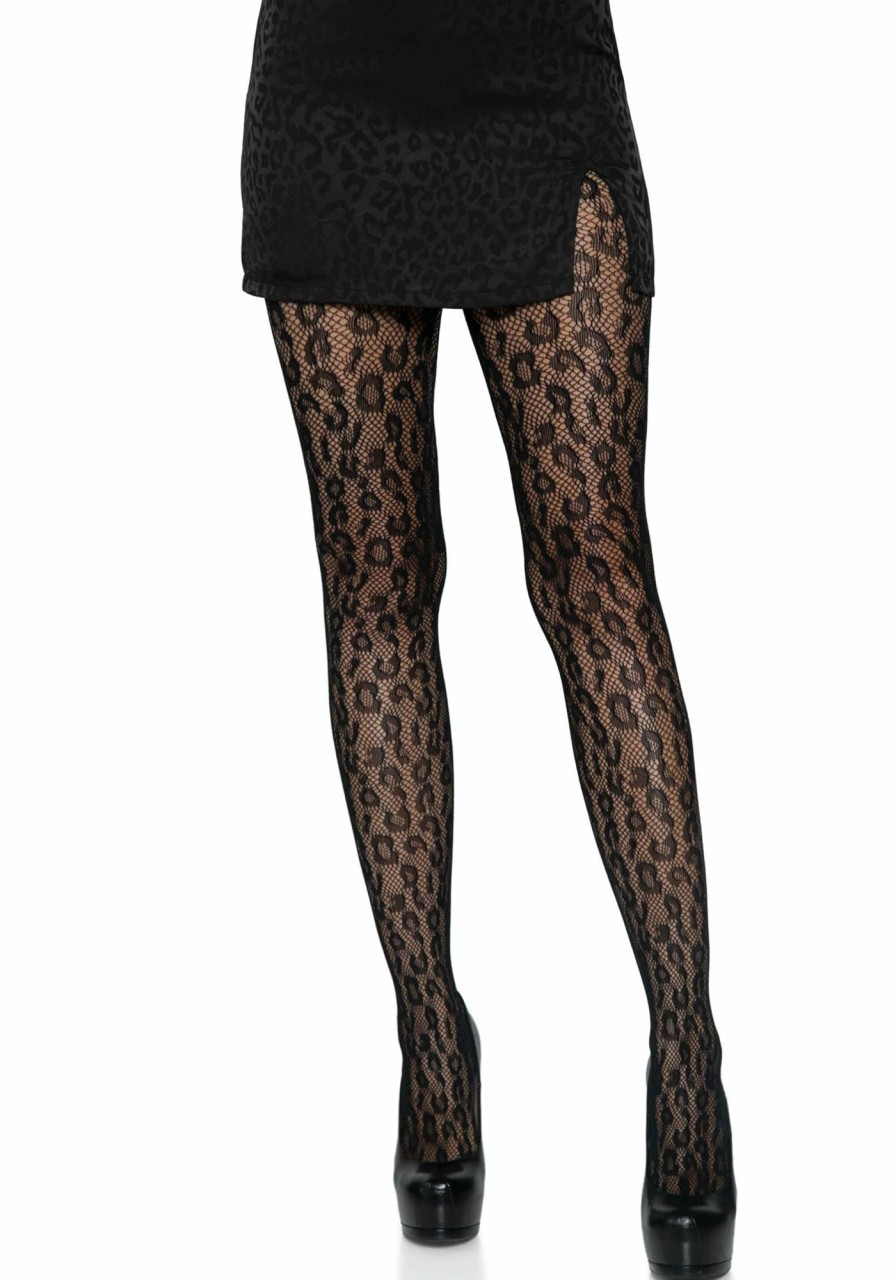 Beenmode Leg Avenue | Leopard Net Tights Zwart