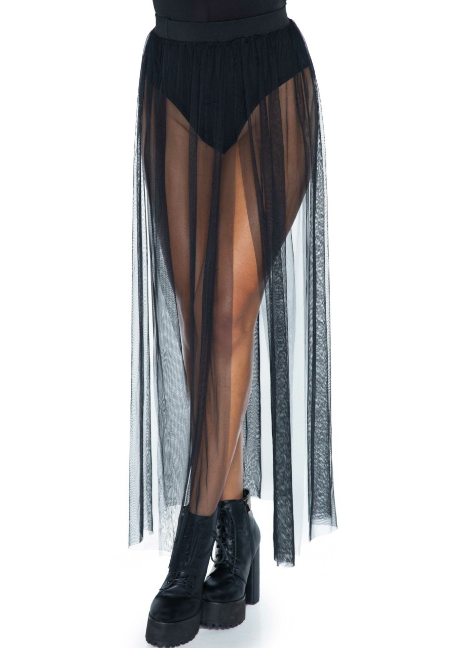 Accessories Leg Avenue | Multi Slit Sheer Skirt