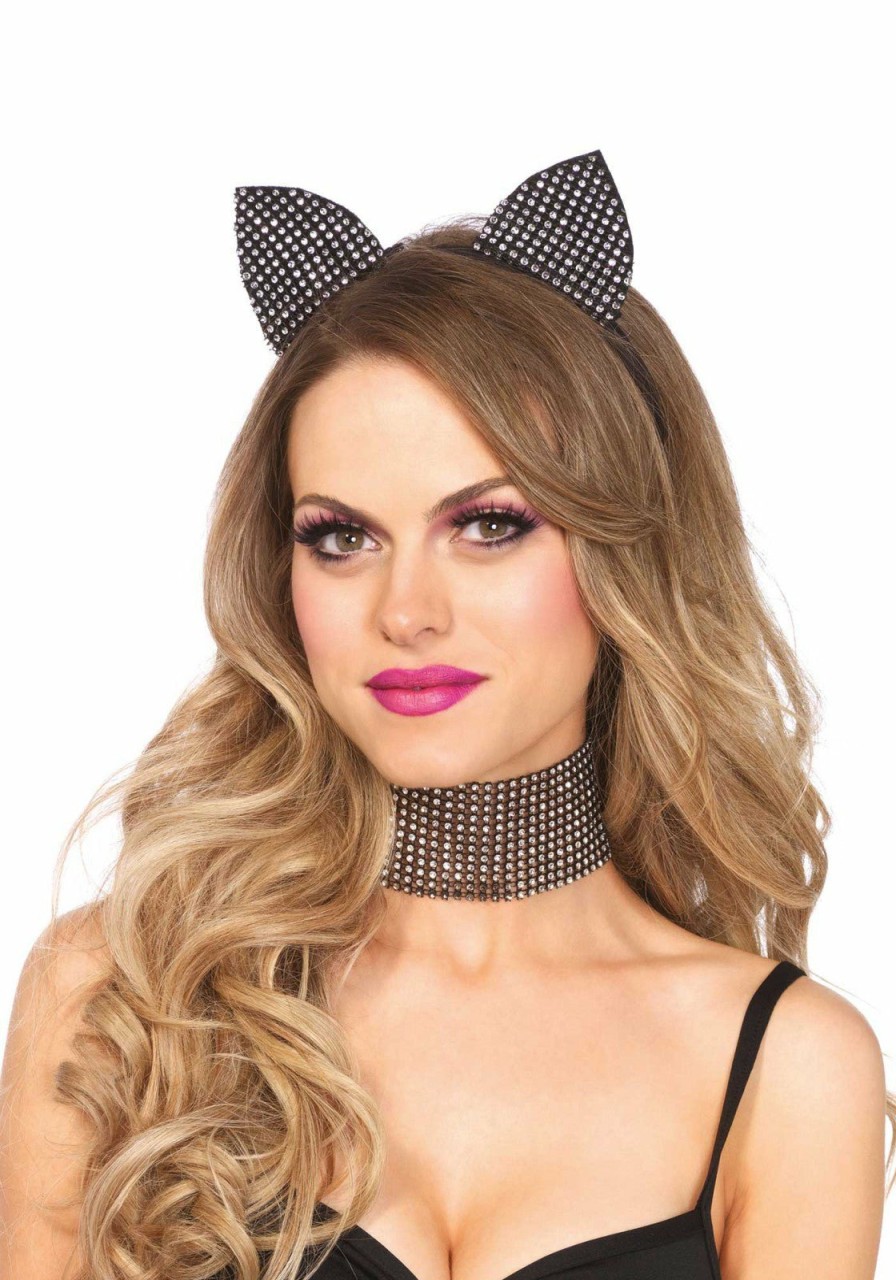 Accessories Leg Avenue | Cat Ear Headband & Choker Set Zwart